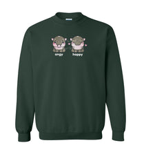 Load image into Gallery viewer, Angy + Happy Moo Deng Hippo Embroidered Graphic Sweatshirt/Hoodie