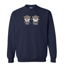 Load image into Gallery viewer, Angy + Happy Moo Deng Hippo Embroidered Graphic Sweatshirt/Hoodie