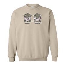 Load image into Gallery viewer, Angy + Happy Moo Deng Hippo Embroidered Graphic Sweatshirt/Hoodie