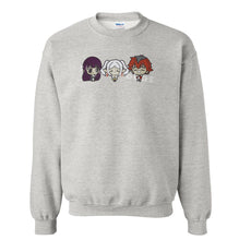 Load image into Gallery viewer, Trio of Grumpy, Elf Granny, and Scaredy Cat Handmade Embroidered Graphic Apparel