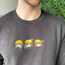 Load image into Gallery viewer, The Many Faces of Lightning Slayer Handmade Embroidered Graphic Apparel
