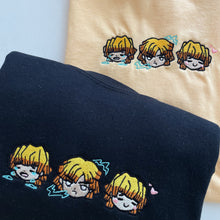 Load image into Gallery viewer, The Many Faces of Lightning Slayer Handmade Embroidered Graphic Apparel