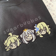 Load image into Gallery viewer, Traveler Twins and Emergency Food Handmade Embroidered Graphic Apparel