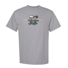 Load image into Gallery viewer, SatoSugu Frolic in Blue Flowers Handmade Embroidered Graphic Apparel