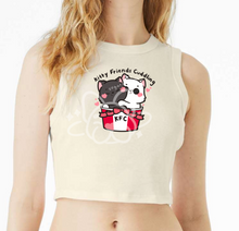 Load image into Gallery viewer, Kitty Friends Cuddling Graphic Muscle Tank
