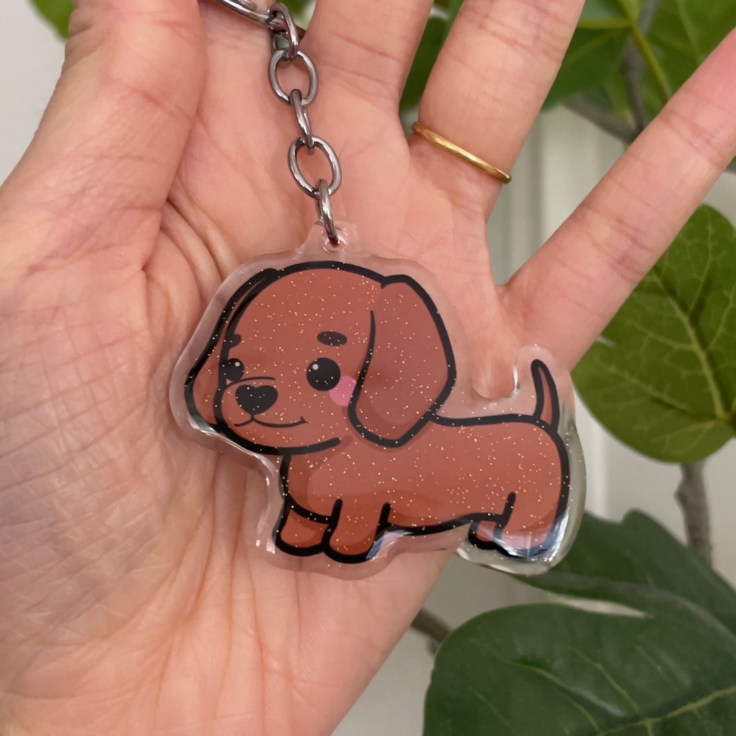 Dachshund Weiner Dog Acrylic Pet Keychain