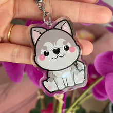 Load image into Gallery viewer, Husky Dog Acrylic Pet Keychain

