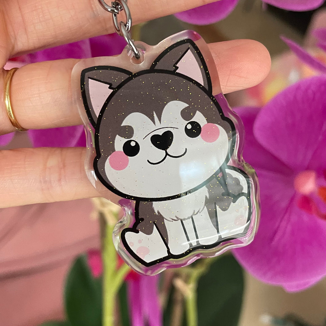 Husky Dog Acrylic Pet Keychain