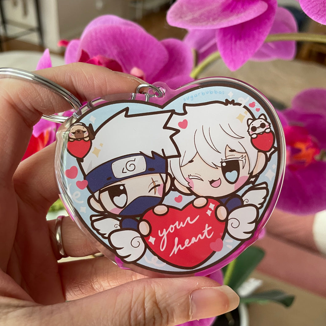 White Haired Senseis Acrylic Keychain