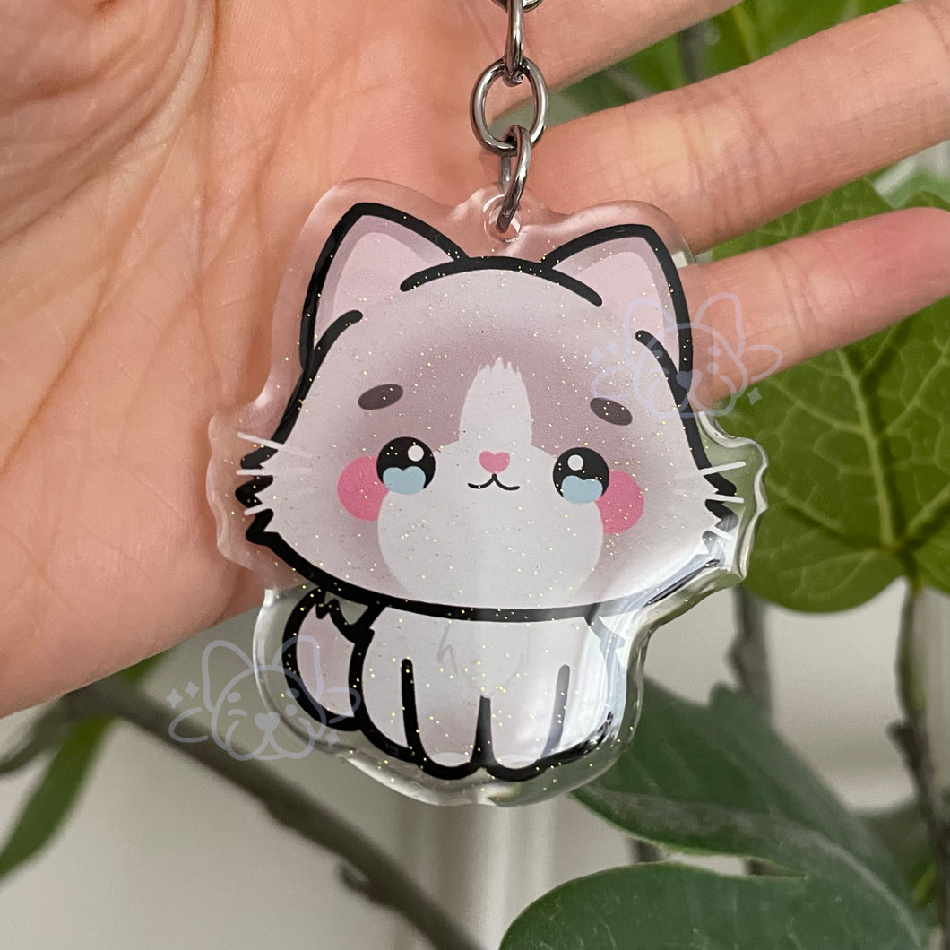Lilac Ragdoll Cat Acrylic Pet Keychain