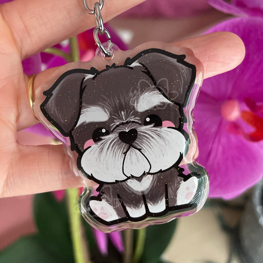 Schnauzer Acrylic Pet Keychain