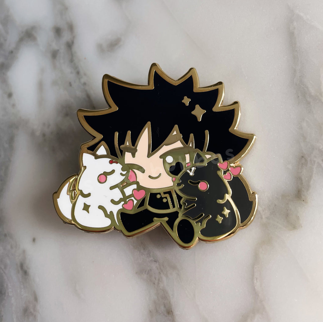 Divine Puppies and Their Cute Owner Gold Plated Hard Enamel Pin