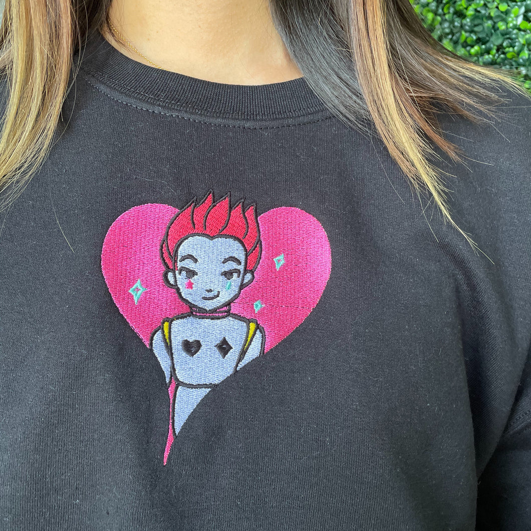 Pink Hair Guy Star and Heart Embroidered Graphic Apparel