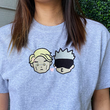 Load image into Gallery viewer, Mask + Glasses Guys Chibi Embroidered Graphic Tee Shirt
