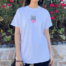 Load image into Gallery viewer, &quot;Be Mine&quot; Lilac French Bulldog Heart Embroidered Graphic T-shirt
