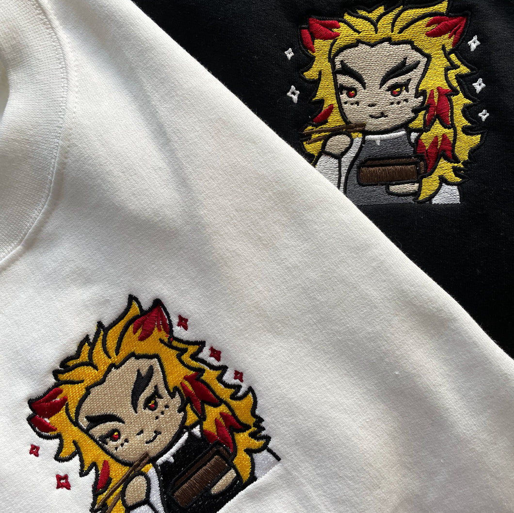 Slayer who loves Bentos Handmade Embroidered Graphic Crewneck Sweatshirt