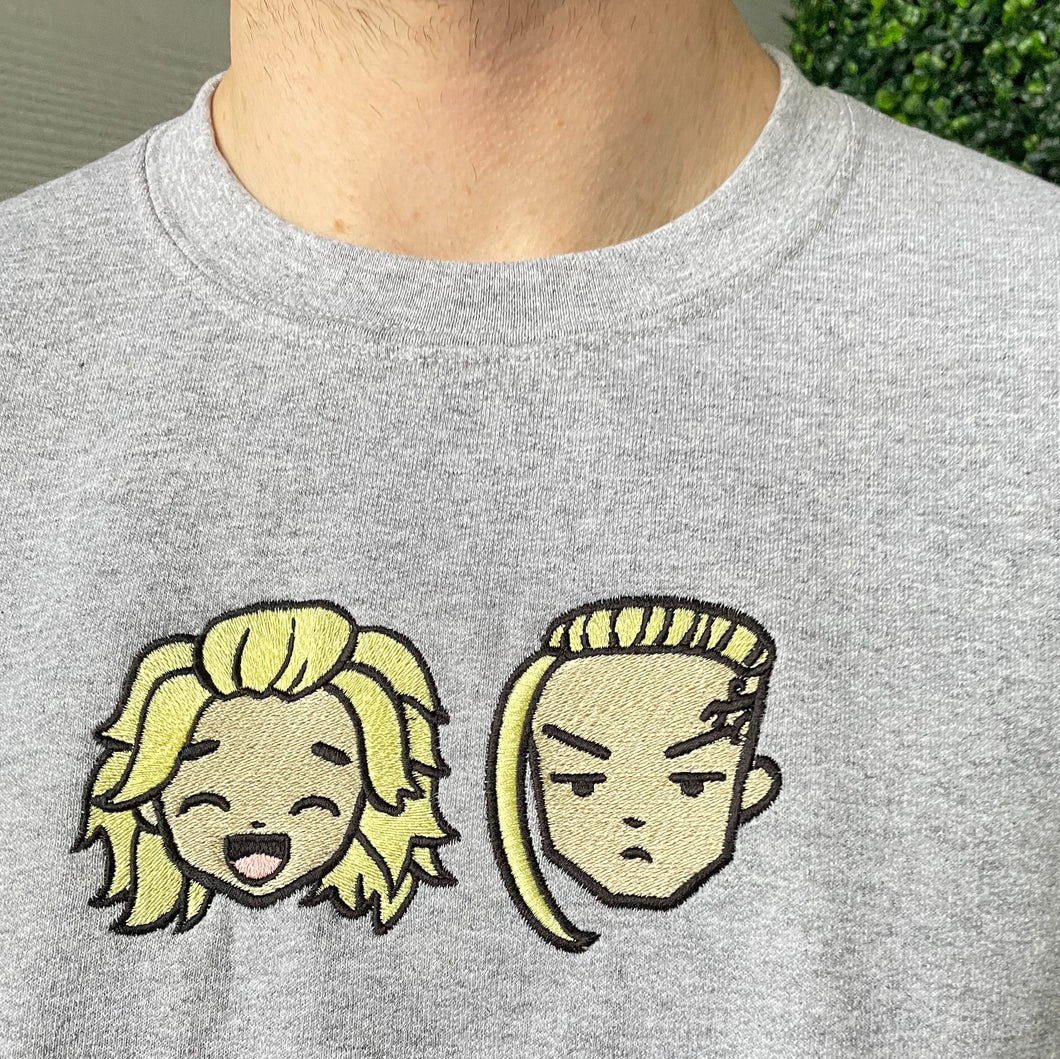 M + D Chibi Handmade Embroidered Graphic Apparel